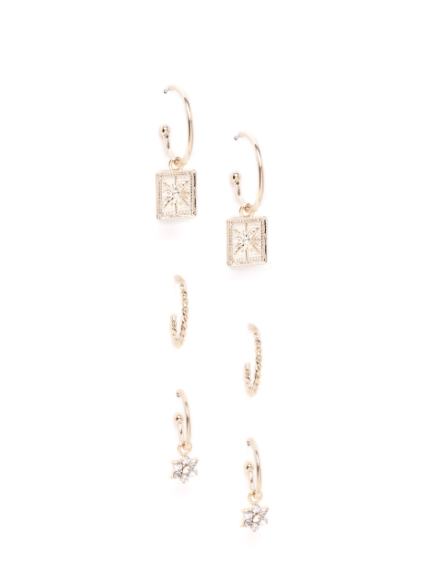 

Forever New Set of 3 Gold-Plated Earrings