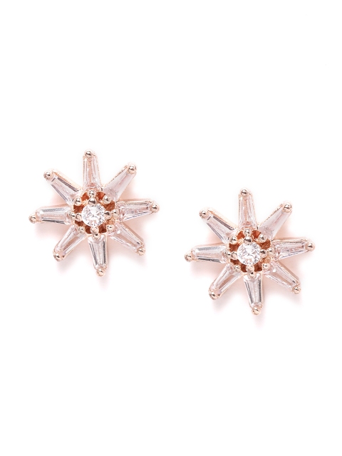 

Forever New Rose Gold-Toned Hypoallergenic Star Shaped CZ Studs