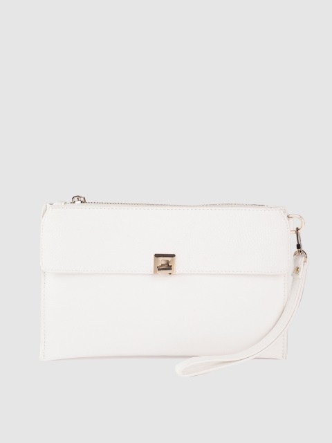 

Forever New Women White Solid Purse with Detachable Wrist Loop