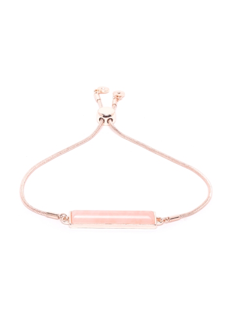 

Forever New Pink Rose Gold Plated Beaded Rectangle Detail Bracelet