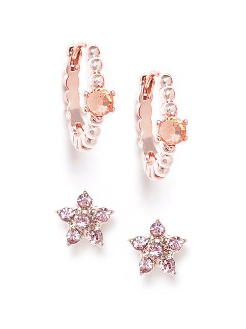 

Forever New Set of 2 Rose Gold-Plated Earrings