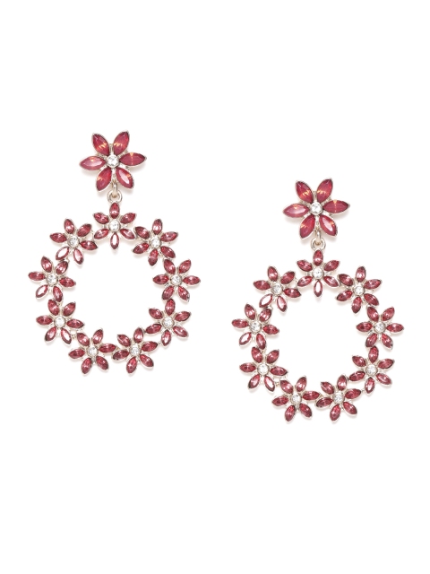 

Forever New Maroon Floral Drop Earrings