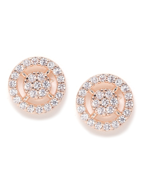 

Forever New Rose Gold-Plated Hypoallergenic CZ Circular Studs