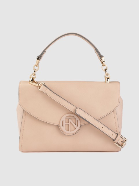 

Forever New Peach-Coloured Solid Satchel with Detachable Sling Strap