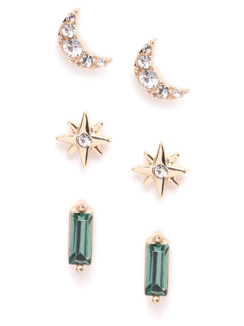 

Forever New Set of 3 Gold-Plated Hypoallergenic Studs