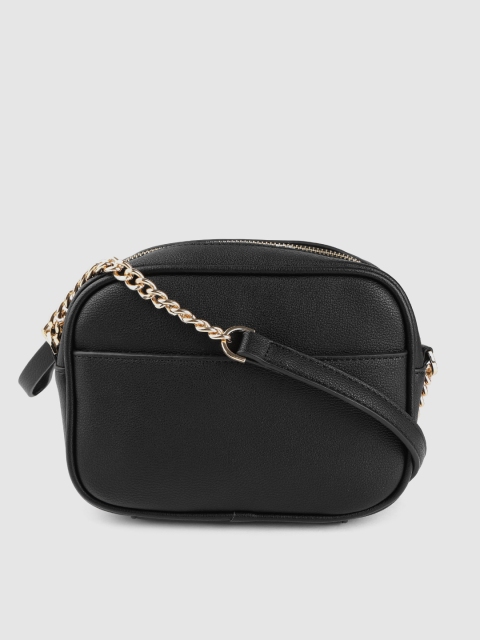 

Forever New Black Solid Sling Bag with Non-Detachable Sling Strap