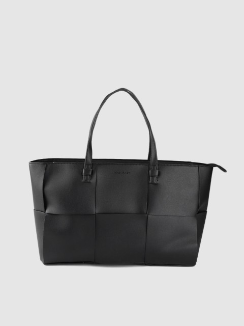 

Forever New Women Black Large Basket Weave Oversized Tote Bag