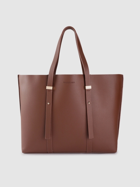 

Forever New Women Coffee Brown Solid Tote Bag