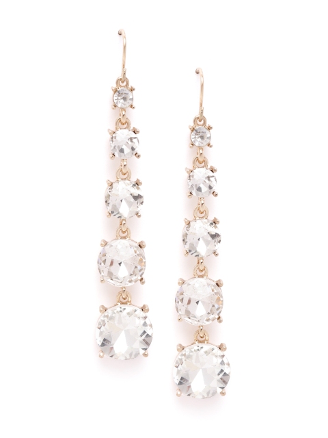 

Forever New Gold-Plated Stone-Studded Hypoallergenic Circular Drop Earrings