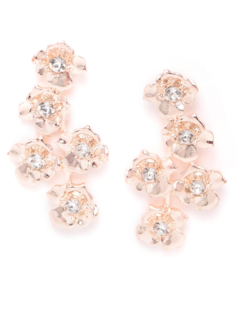 

Forever New Rose Gold-Plated Floral Shaped Drop Earrings