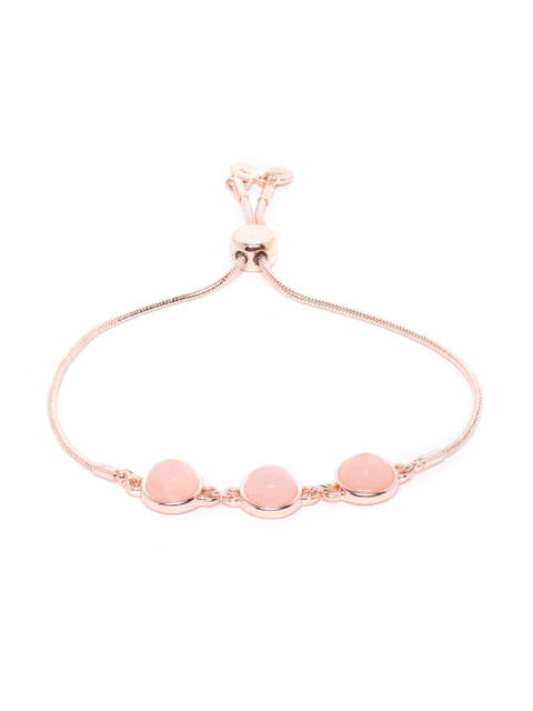 

Forever New Pink Rose Gold Plated Beaded Charm Bracelet