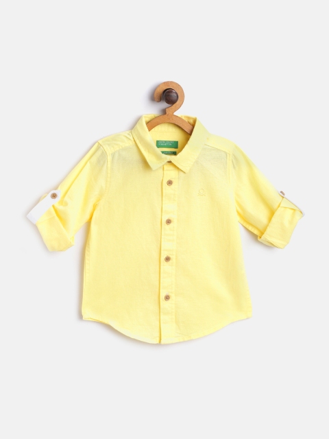 

United Colors of Benetton Boys Yellow Regular Fit Solid Casual Shirt