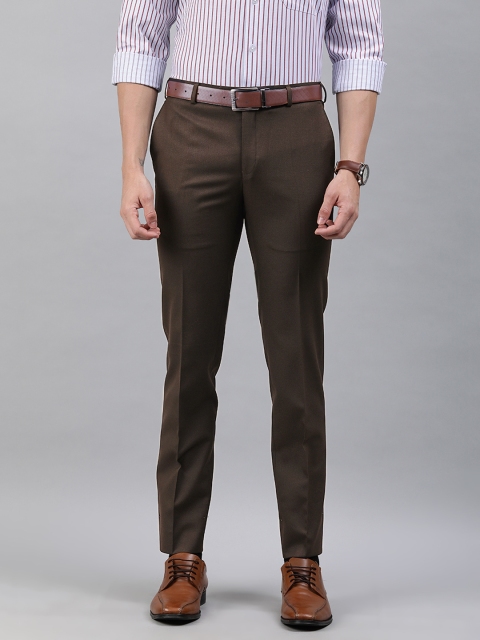 

Raymond Men Brown Slim Fit Solid Formal Trousers