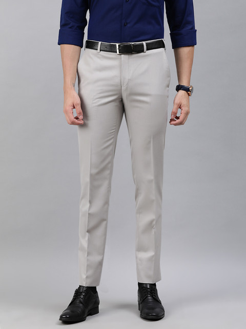 

Raymond Men Grey Slim Fit Solid Formal Trousers
