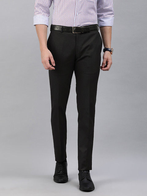 

Raymond Men Black Slim Fit Solid Formal Trousers