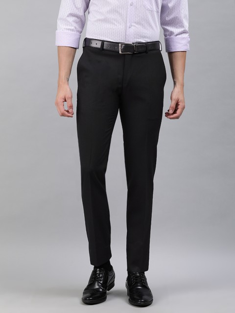 

Raymond Men Black Slim Fit Solid Formal Trousers