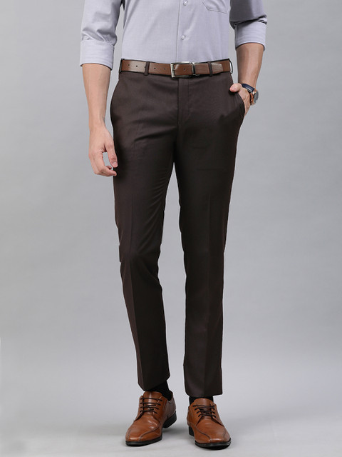 

Raymond Men Brown Slim Fit Solid Formal Trousers