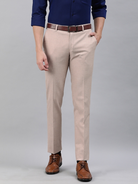 

Raymond Men Beige Slim Fit Solid Formal Trousers