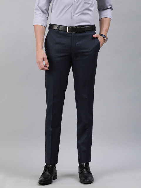 

Raymond Men Blue Slim Fit Solid Formal Trousers