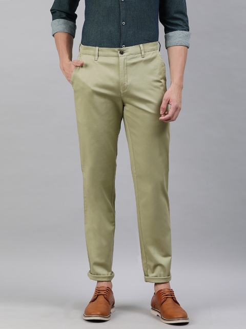 

Raymond Men Green Slim Fit Solid Chinos