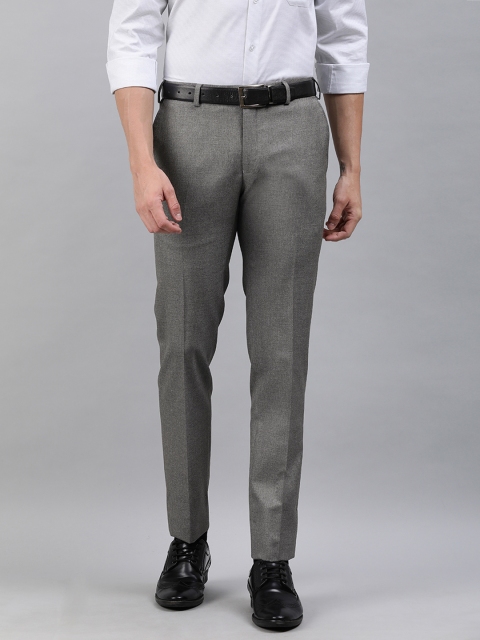 

Raymond Men Grey Melange Slim Fit Solid Formal Trousers