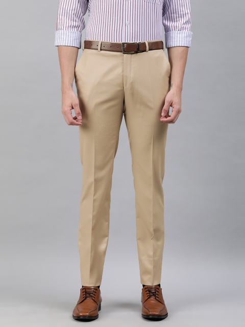 

Raymond Men Beige Slim Fit Solid Formal Trousers