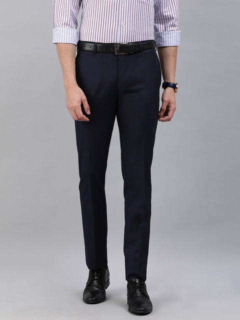 

Raymond Men Navy Blue Slim Fit Solid Formal Trousers