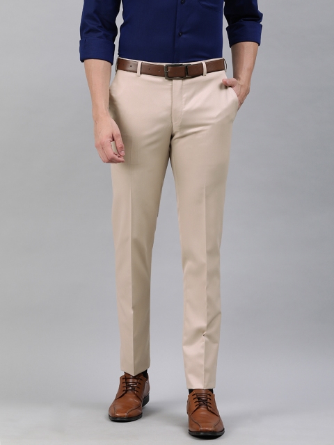 

Raymond Men Beige Slim Fit Solid Formal Trousers