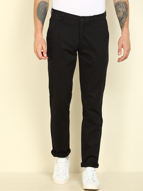 

Raymond Men Black Printed Slim Fit Chinos