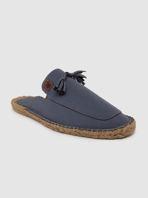 

WROGN Men Navy Blue Solid Mules