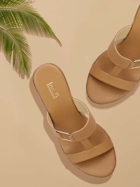 

Inc 5 Women Tan Brown Solid Wedges