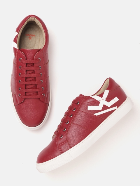 

WROGN Men Red Solid Sneakers with Brand Logo Detail
