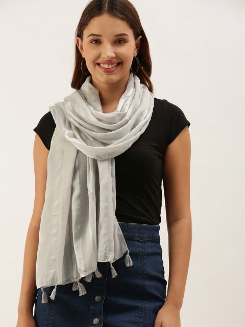 

Anouk Women Grey Striped Scarf