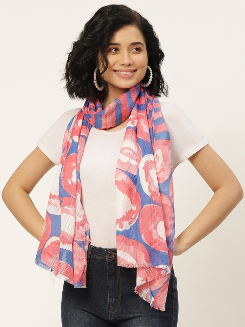 

DressBerry Women Pink & Blue Printed Scarf