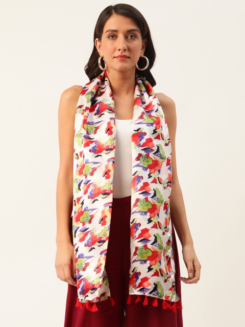 

DressBerry Women White & Red Printed Stole