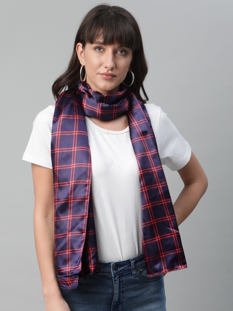 

Mast & Harbour Women Purple & Red Checked Scarf