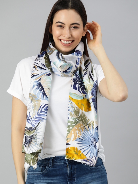 

Mast & Harbour Women White & Yellow Printed Scarf