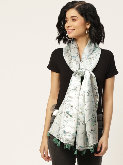 

DressBerry Women White & Green Printed Scarf