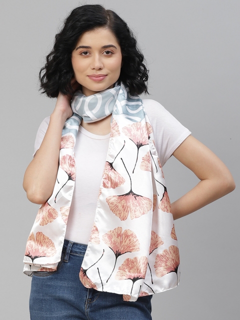 

Mast & Harbour Women Off White & Brown Printed Scarf