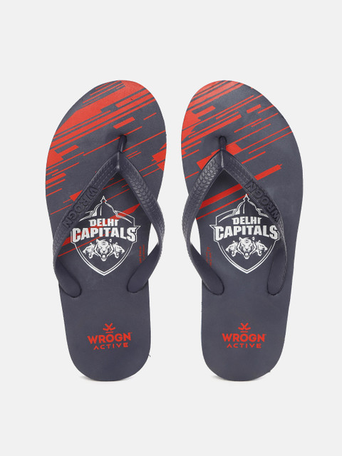 

WROGN ACTIVE Men Navy Blue & Red Printed Thong Flip-Flops