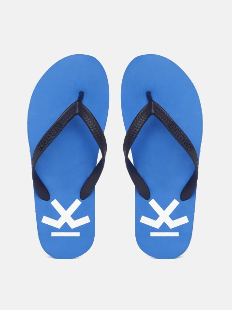 

WROGN Men Navy Blue Thong Flip-Flops