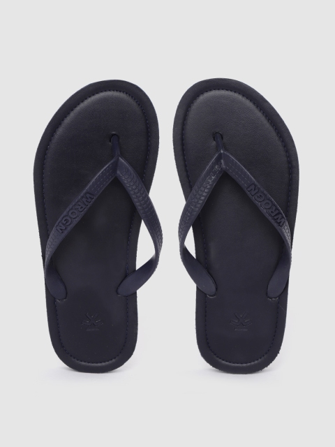 

WROGN Men Navy Blue Solid Thong Flip-Flops