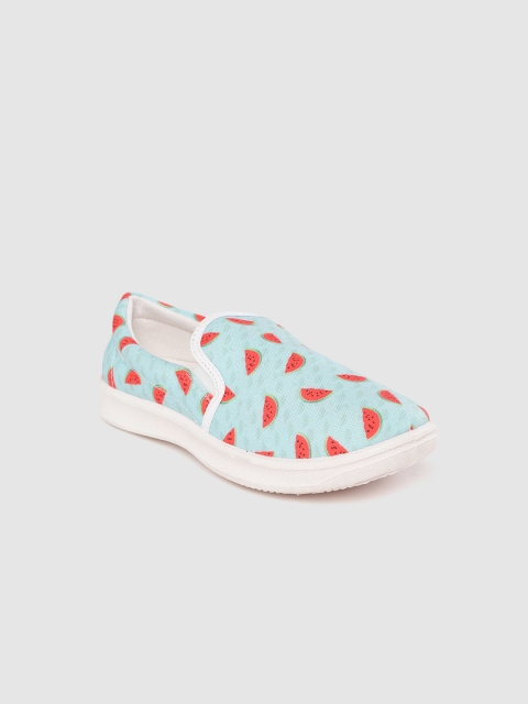 

YK Kids Blue & Coral Red Watermelon Print Slip-On Sneakers