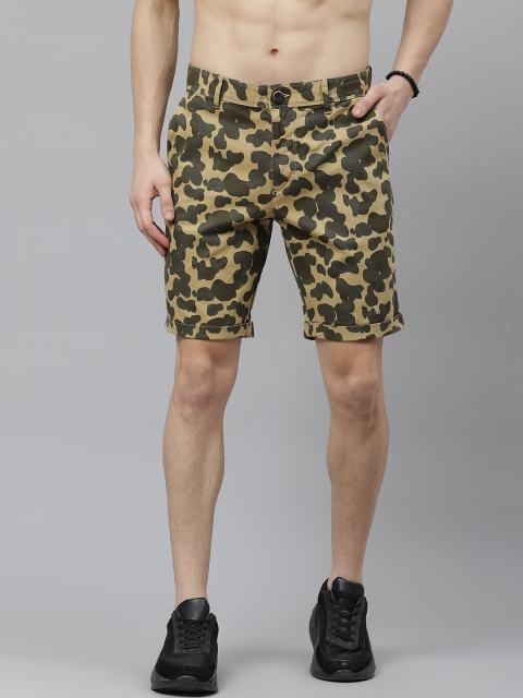

Roadster Men Khaki Printed Regular Fit Regular Shorts