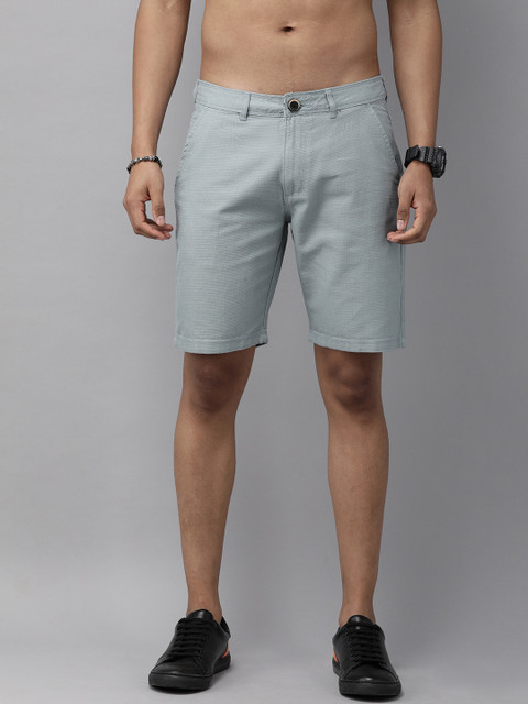 

Roadster Men Grey Mid-Rise Regular Shorts