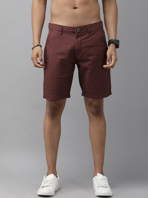

Roadster Men Coffee Brown Mid-Rise Regular Shorts