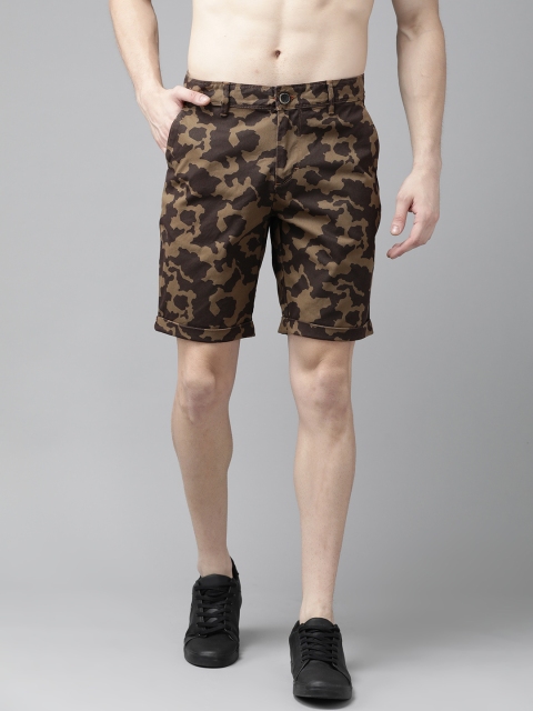 

Roadster Men Olive Green Printed Regular Fit Chino Shorts