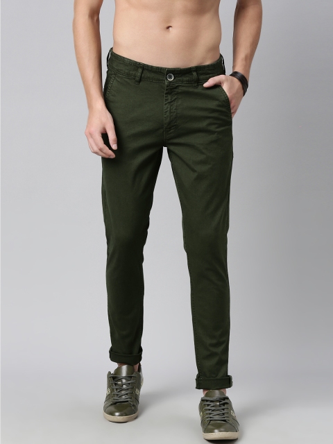 

Roadster Men Green Regular Trousers