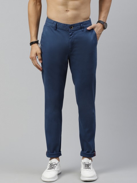 

Roadster Men Navy Blue Slim Fit Solid Regular Trousers
