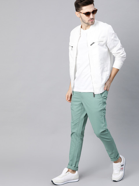 

Roadster Men Green Chinos Trousers
